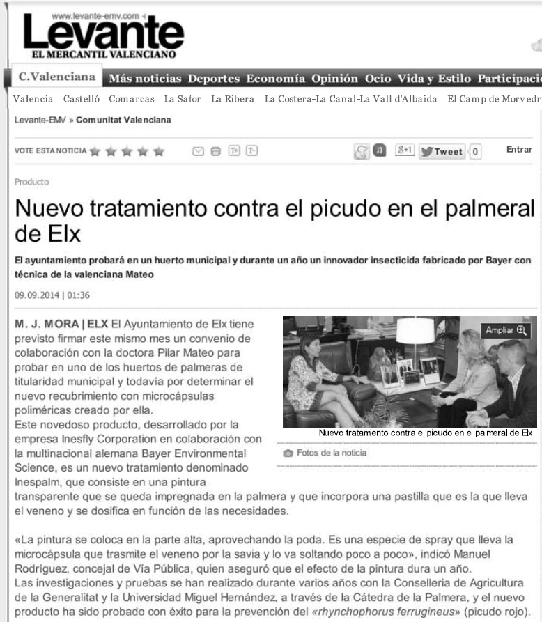Nuevo tratamiento contra picudo- Levante Sept 2014